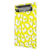 Witte Luipaardprint Geel Mini Klembord (Angled2)