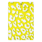 Witte Luipaardprint Geel Mini Klembord (Achterkant)
