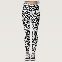 Witte luipaardprint leggings