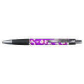 Witte Luipaardprint Paars Roze Pen (Achterkant)