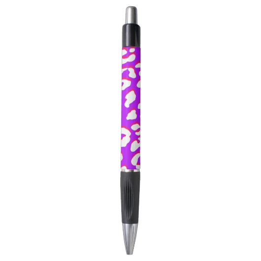 Witte Luipaardprint Paars Roze Pen (Voorkant Verticaal)