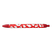Witte Luipaardprint Rood Zwarte Inkt Pen (Voorkant)