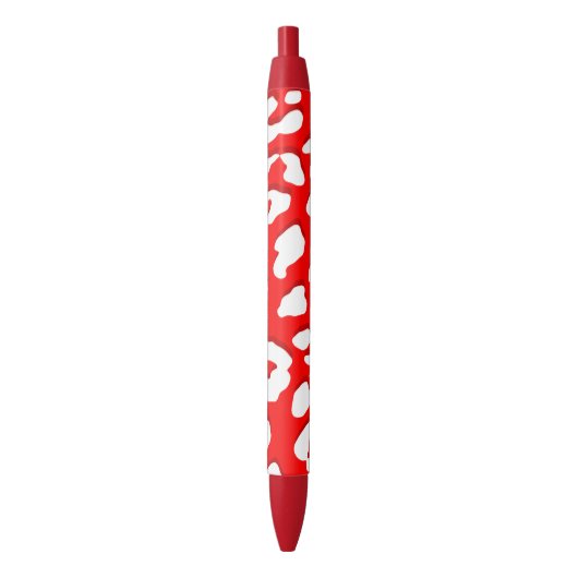 Witte Luipaardprint Rood Zwarte Inkt Pen (Voorkant Verticaal)