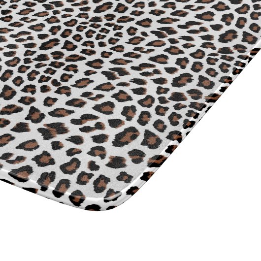 Witte Luipaardprint Snijplank (Hoek)