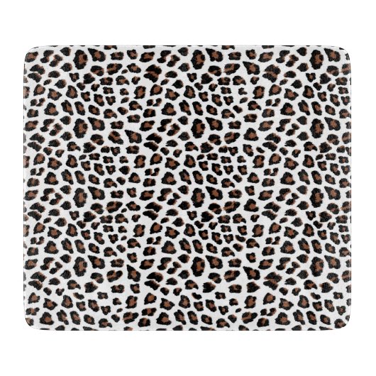 Witte Luipaardprint Snijplank (Voorkant)