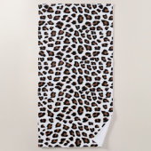 Witte Luipaardprint Strandlaken (Voorkant)