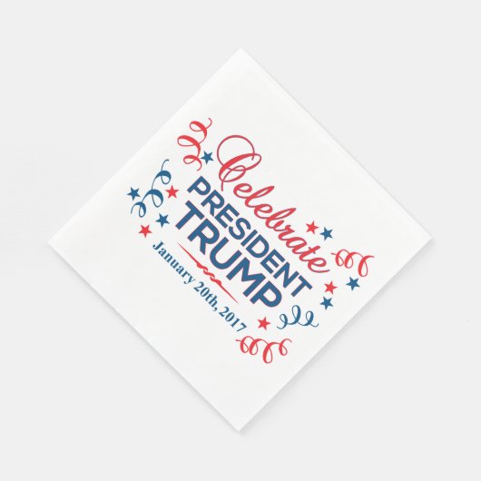 Witte lunchkrant servetten vieren Trump (Hoek)