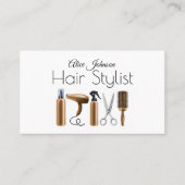 witte luxe elegante professionele haarsalon visitekaartje (Voorkant)