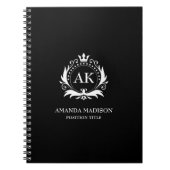 Witte Luxe Kroon Monogram Notitieboek (Voorkant)
