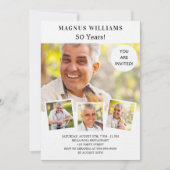 Witte luxe verjaardagsfotocollage kaart (Voorkant)