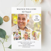 Witte luxe verjaardagsfotocollage kaart