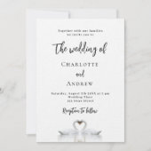 Witte luxebruiloft met zwoft kaart (Voorkant)