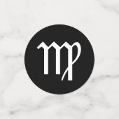 Witte Maagd Maagd Astrologie Symbool op Zwart Confetti (Kleine voorkant)