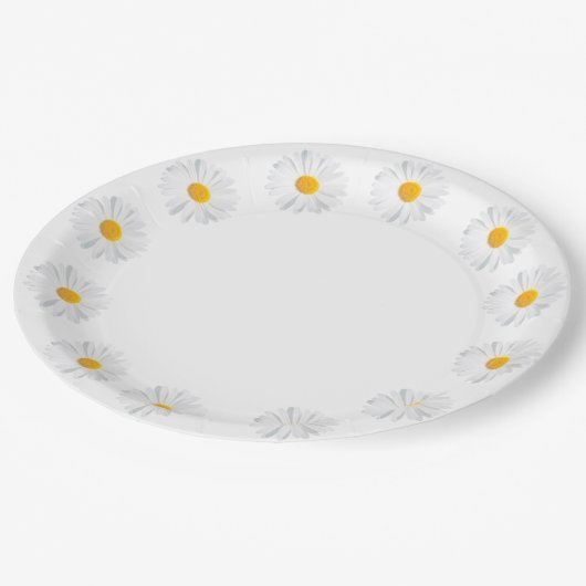 witte maaltijd papieren bordje (Gekanteld)