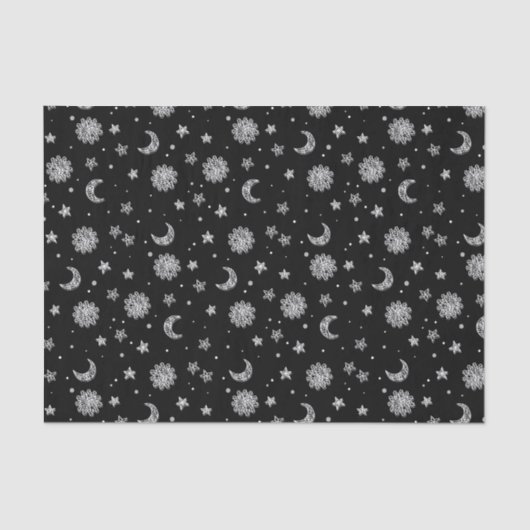 Witte maan en sterren tissuepapier (Voorkant)