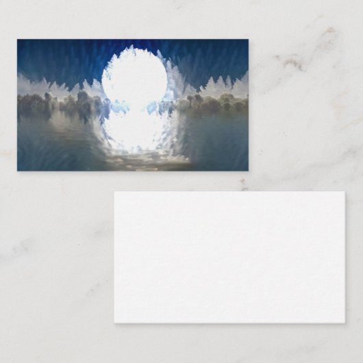 Witte maan stijgend visitekaartje (Voorkant / Achterkant)