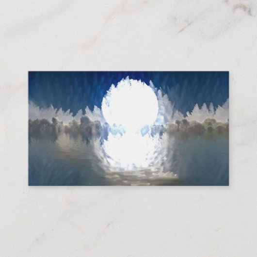 Witte maan stijgend visitekaartje (Voorkant)