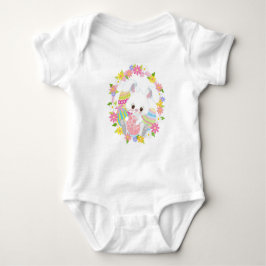 WITTE MAASTER BUNNY IN WREATS VAN STROMEN ROMPER