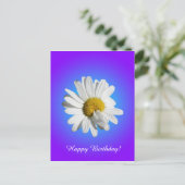 Witte Madelief Bloem Bloemig Paars Blauw Gradiënt Briefkaart (Staand voorkant)