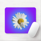 Witte Madelief Bloem Bloemig Paars Blauw Gradiënt Muismat (Met muis)