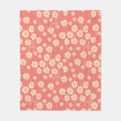 Witte Madelief Bloempatroon Aangepaste Naam Fleece Deken (Voorkant)