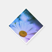 Witte Madelief Met Lichtblauw Servet (Hoek)