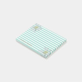 Witte madelief op strepen - gepersonaliseerd post-it® notes (Schuin)