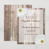 Witte Madelief Roestieke Schuur Save the Date Aank (Voorkant / Achterkant)