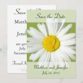 Witte Madelief Save the Date Aankondigingskaart (Voorkant / Achterkant)
