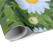 Witte Madelief Tuin  Cadeaupapier (Rol Hoek)