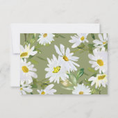 Witte madeliefje Baby shower Luier Raffle Kaart (Achterkant)