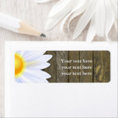 Witte madeliefje bloem land rustieke adresetikette etiket (Insitu)