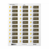 Witte madeliefje bloem land rustieke adresetikette etiket (Full Sheet)