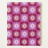 Witte madeliefje op Rood en Roze Patroon dambord Planner (Achterkant)