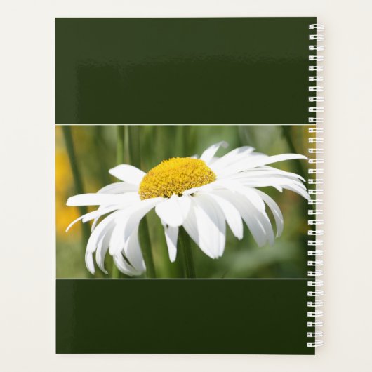 Witte madeliefje tuin stijl planner (Achterkant)