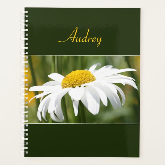 Witte madeliefje tuin stijl planner (Voorkant)