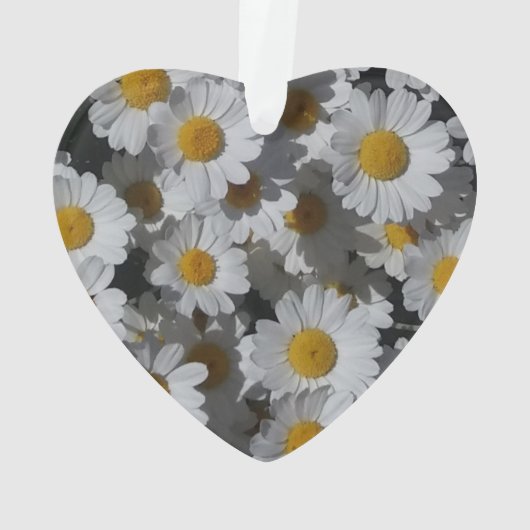 Witte madeliefjes acryl ornament (achterkant)