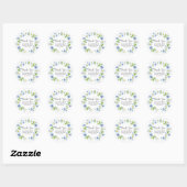 Witte Madeliefjes Blauwe Bloemen Afstuderen Ronde Sticker (Vel)