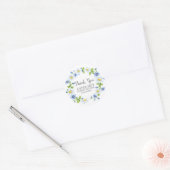 Witte Madeliefjes Blauwe Bloemen Afstuderen Ronde Sticker (Envelop)