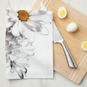 Witte Madeliefjes Bloei Keukenhanddoek – Verse Blo (Quarter Fold)