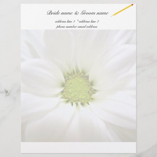 witte madeliefjes bloem bruiloften custom briefhoofd (Voorkant)