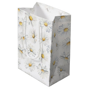 Witte Madeliefjes Bloemen Boho Botanische Waterver Medium Cadeauzakje