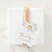 Witte madeliefjes Bloemen Cute Elegante Boho Dank Bedankjes Labels (In situ)