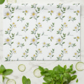 Witte Madeliefjes Bloemen  Theedoek (Gevouwen)