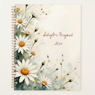 Witte Madeliefjes Bloemige Spiraalgebonden Lente B Planner