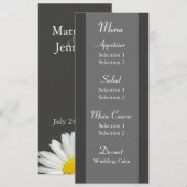 Witte Madeliefjes Bruiloftsreceptie Diner Menu Sja Kaart (Voorkant / Achterkant)