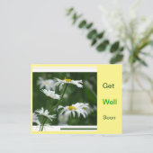 Witte Madeliefjes Collage Op Maat. Beterschap Kaar Briefkaart (Staand voorkant)