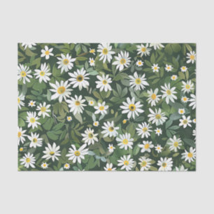 Witte madeliefjes Ditsy Pastel Boho 70s vintage bl Tissuepapier