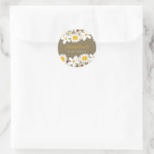 Witte madeliefjes en lieveheersbeestjes Kind's Ver Ronde Sticker (Tas)