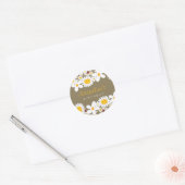 Witte madeliefjes en lieveheersbeestjes Kind's Ver Ronde Sticker (Envelop)